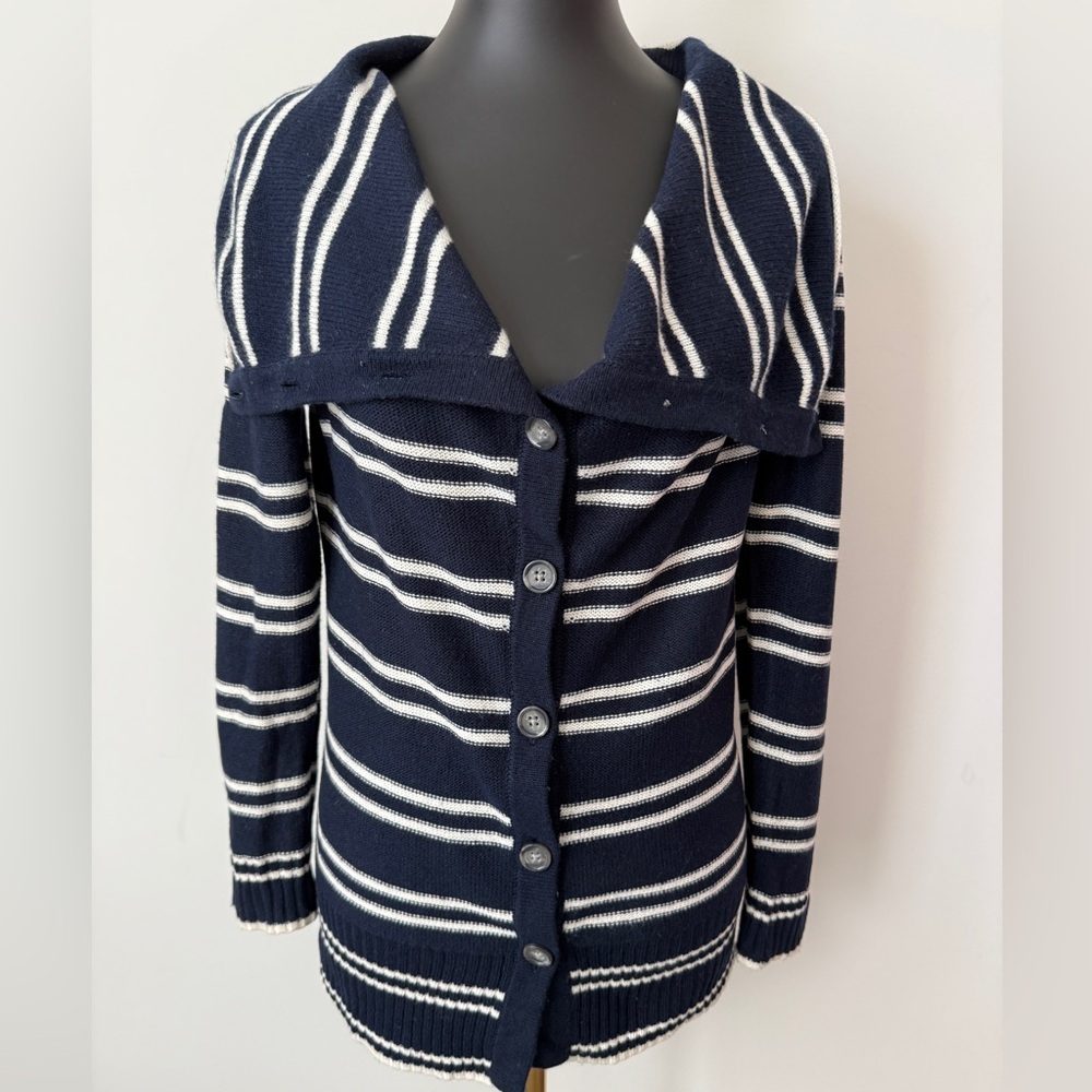 Banana Republic Striped Navy Cardigan